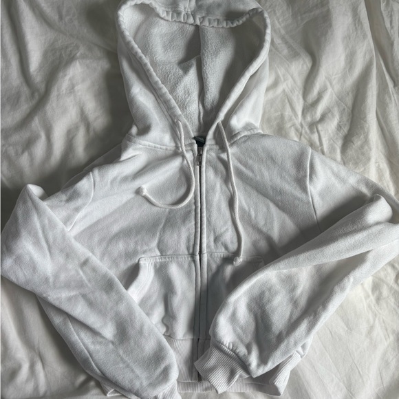 Wild Fable White Fleece-Lined Zip-Up Hoodie - Picture 1 of 3